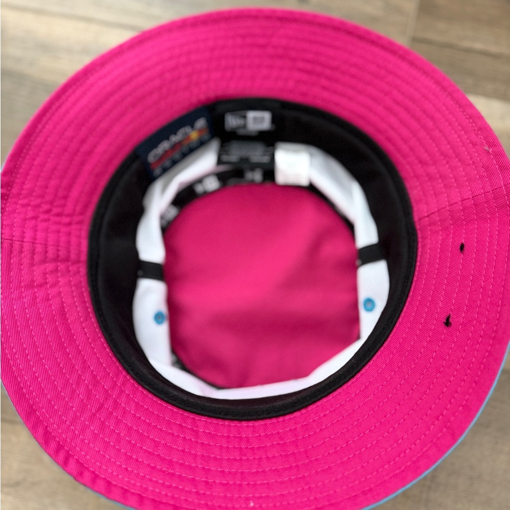 Red Bull Racing New Era Pink and Blue Bucket Hat, Size Medium - Picture 4 of 8